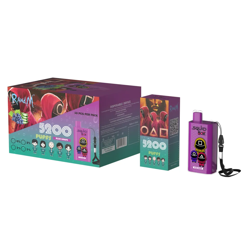 Fumot RandM Squid Box 5200 bouffées de vape cigarette électronique jetable, 20 saveurs disponibles