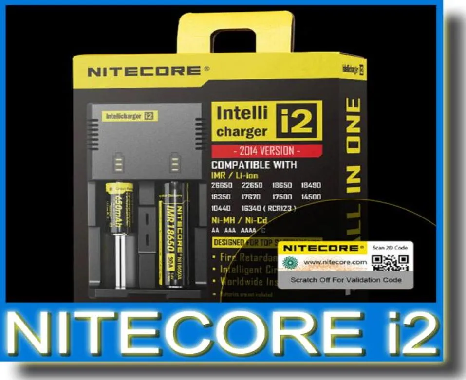 Nitecore I2 Universal Intellicharger Charger for 18650 14500 16340 26650 Battery E Cigarette Multi Function with Security Code Ori1707111