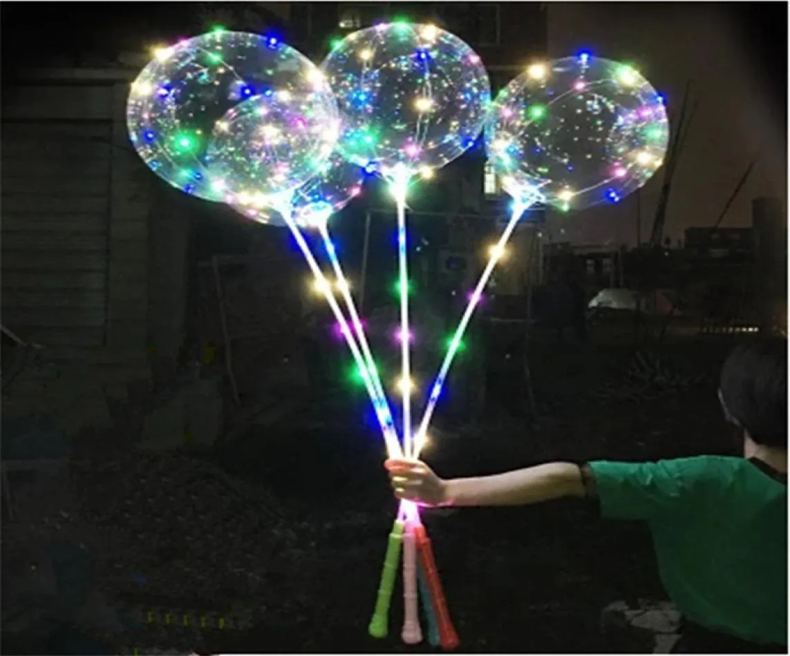 LED LUMINOURE LED BOBO Balloon blinkande ljus upp transparenta ballonger 3m strängljus med handgrepp julfest bröllopsdekor2123894