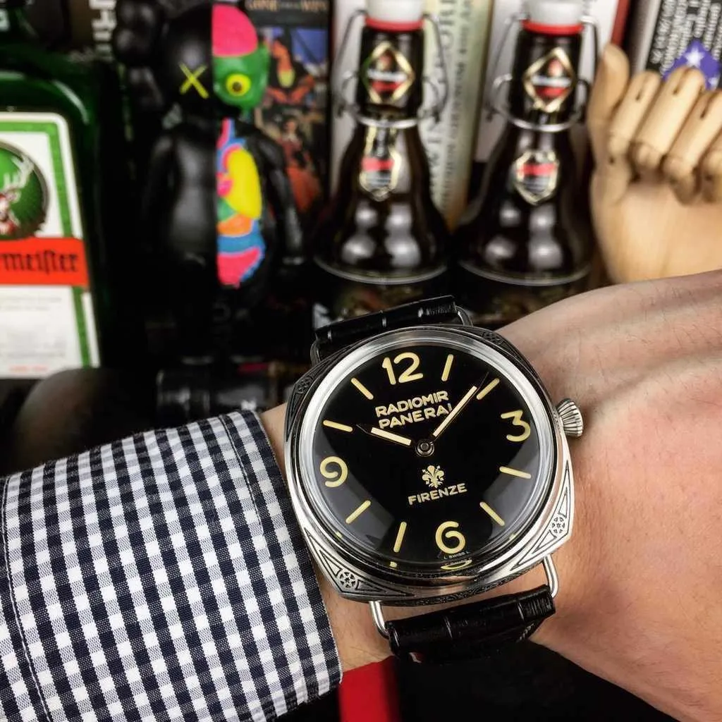 Designer polshorloge horloges voor heren mechanisch horloge automatisch uurwerk saffierspiegel maat 44 mm koeienhuid horlogeband