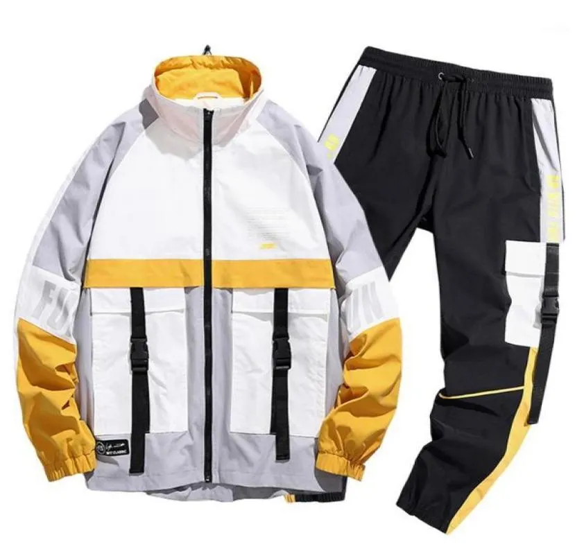 Running Sets 2021 Men Streetwear Tracksuit 2 Pcs Jacket And Pants Sportswear Sweatshirts Sweatsuit Fashion Man Clothing Set16106509