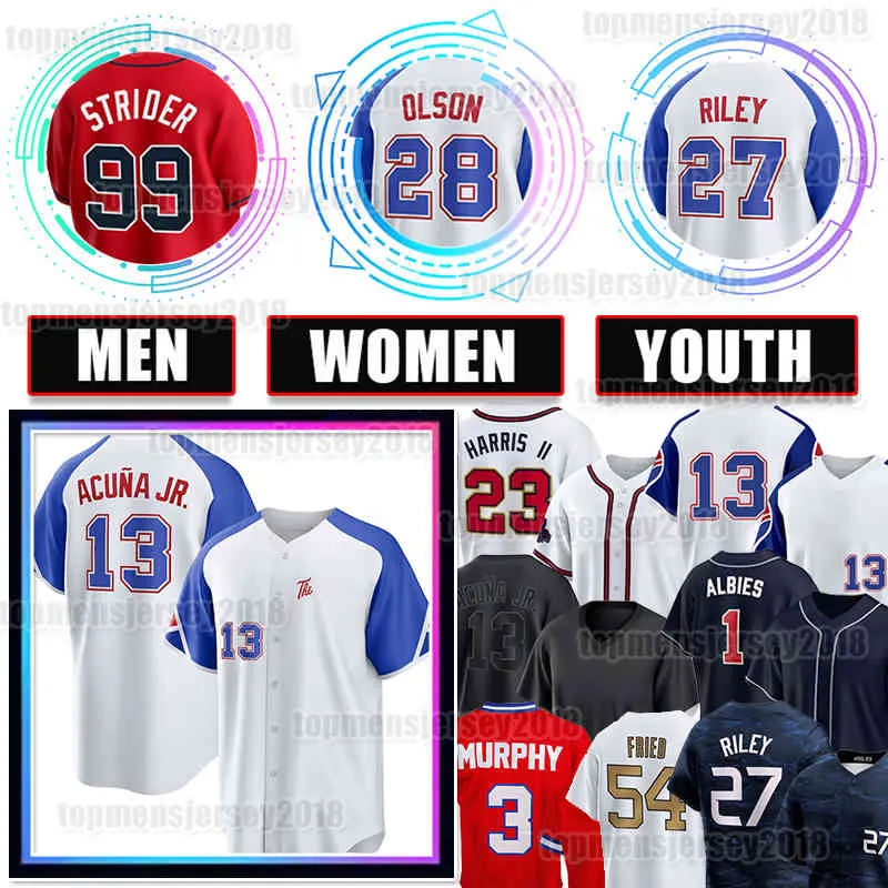 Jersey 2023 City Connect 27 Austin Riley Beisebol Matt Olson Braves Spencer Strider Michael Harris II 1 Ozzie Albies Dale Murphy Hank Aaron Max Fried