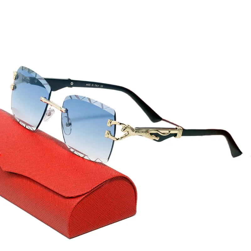 Designer Hommes Carti Lunettes Diamant Coupe Rétro Dégradé Bleu Bois De Corne De Buffle Cadres surdimensionnés Pilote Lunettes De Verre Lentille Brune De Protection Transparente Avec Boîte 7234