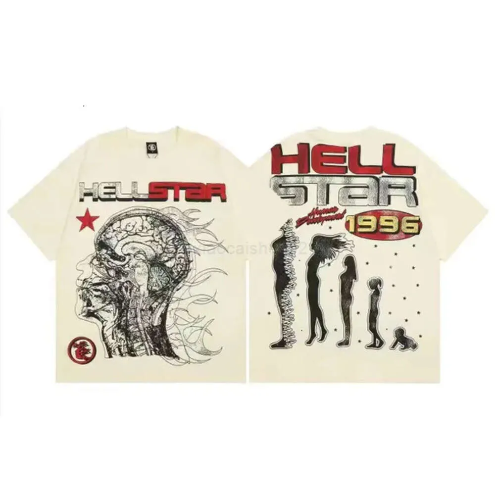 Maglietta Hellstar Designer Uomo The Star of Hell Maglietta da uomo Maglietta da uomo Girocollo a maniche corte Casual Lettera stampata Abbigliamento coordinato di alta qualità per coppie 3oxoy