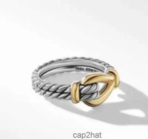 DY Ringen Twisted Vrouwen Gevlochten Designer Mannen Mode-sieraden voor Cross Klassieke Koperen Ring Draad Vintage X Engagement Anniversary Gift TSIL