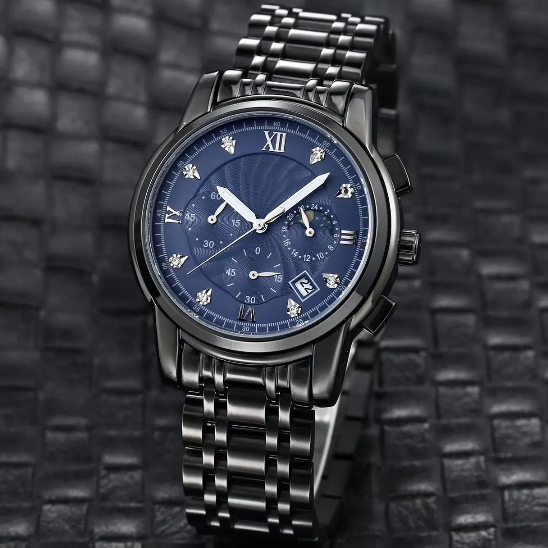 Klassiek herenhorloge High-end automatische zes-pins chronograaf Run second horloge Quartz horloge 41 mm wijzerplaat luxe roestvrijstalen horloge