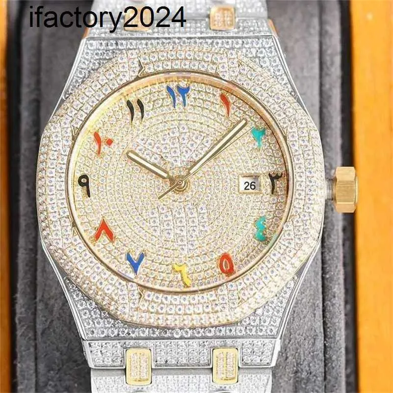 Top AP Moissanite Mens Watches Automatyczne VVS Silver Diamonds Pass Test Automatyczny ruch vs Factory 2023WristWatches 40 mm dla mężczyzn zegarowy stalowy fashio