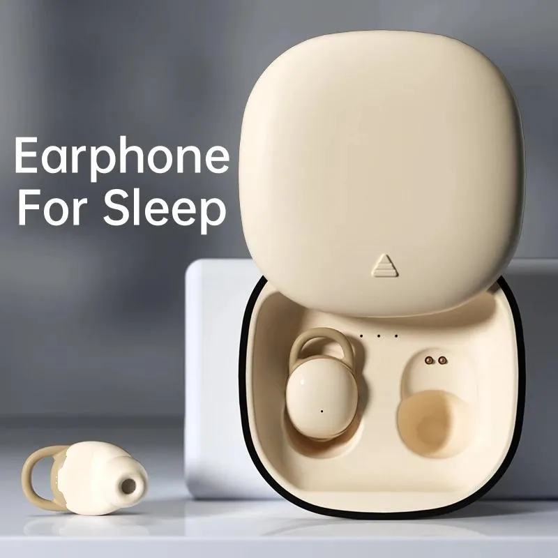 Hörlurar Mini Invisible Wireless Sleep Pods ofarliga för öronen Bluetooth -hörlurar med mikrofonvattentät löpande spel headset