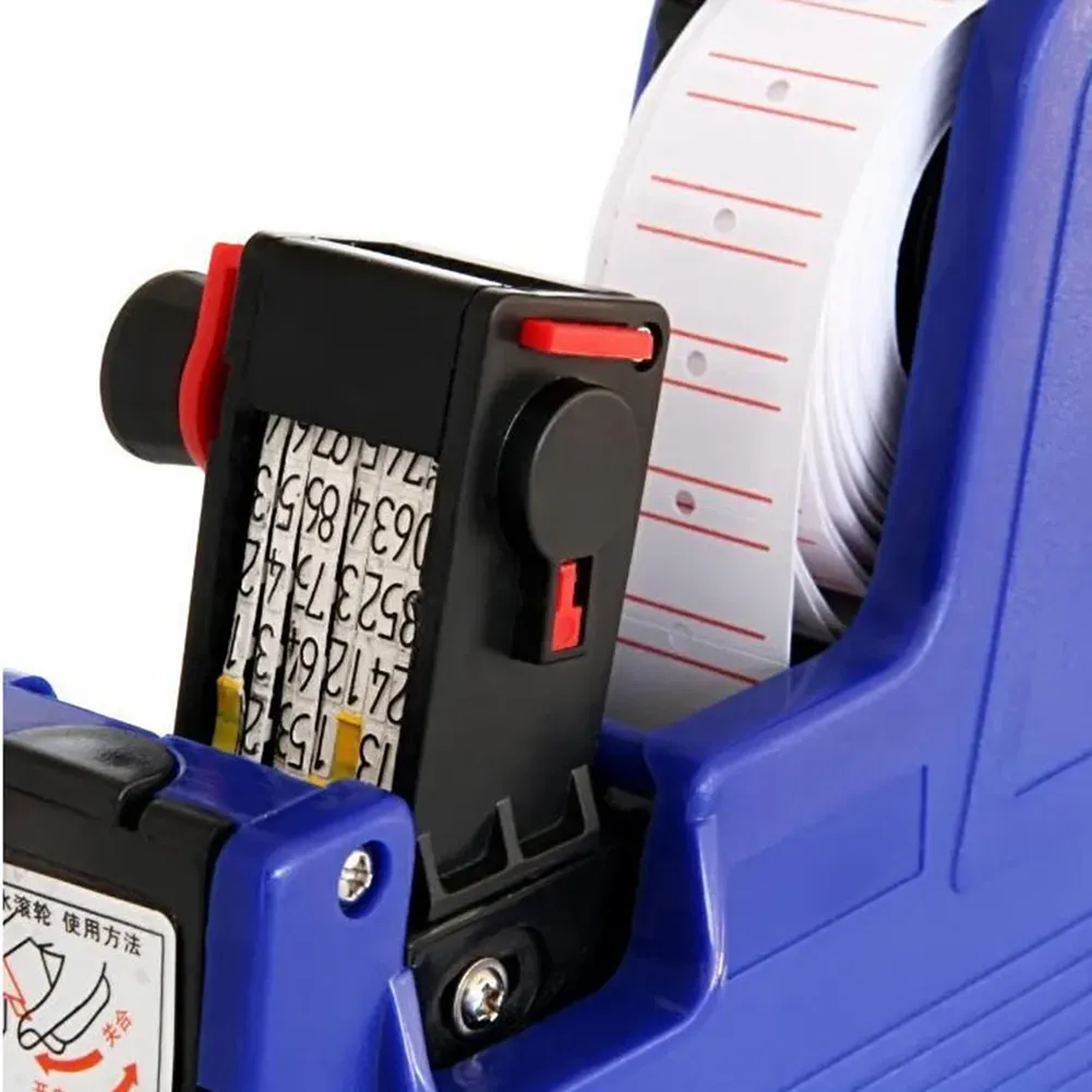 Garment Price Label Tagging Clothes Tag Gun MX-5500 8 Digits EOS Price Tag Gun +500 White w/Red Lines Labels + 1Ink Random Color