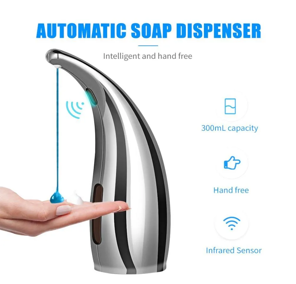 SOAP Dispenser Pump Automatisk flytande tvåldispenser Infraröd smart sensor Touchless Foam Shampoo Dispensers för kök Badrum1829476