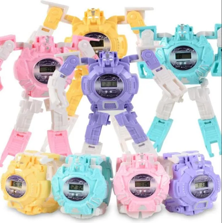 Toy Watch Children039s Electronic Cartoon Deformation Watch Deformation Robot Watch Toy Gift Säljer 6319078