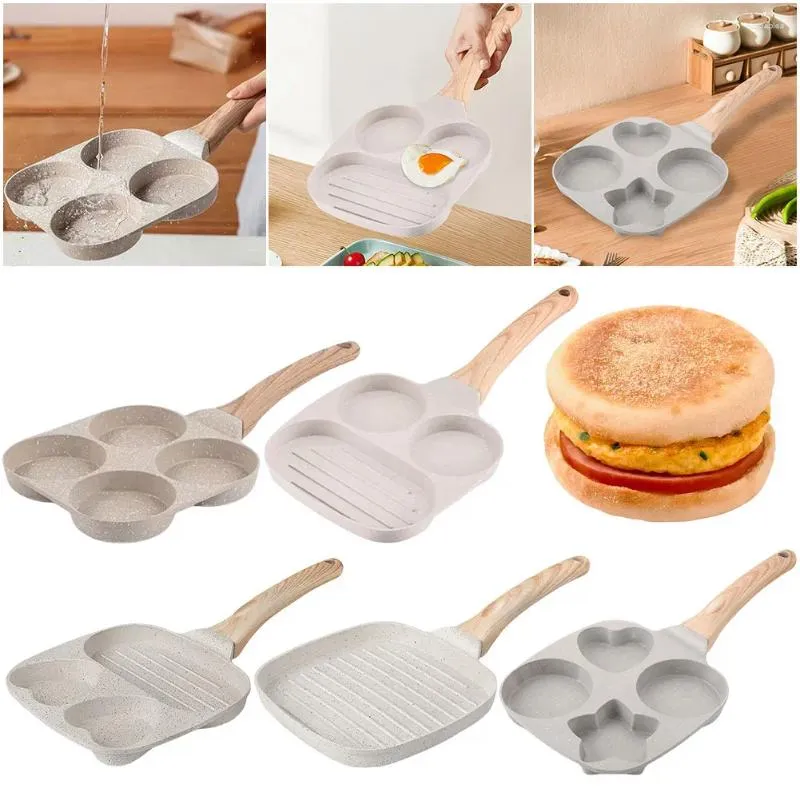 Сковороды Каменная сковорода для жарки яиц, подходящая для газовой плиты и индукционной плиты, сковорода для жарки блинов с антипригарным покрытием