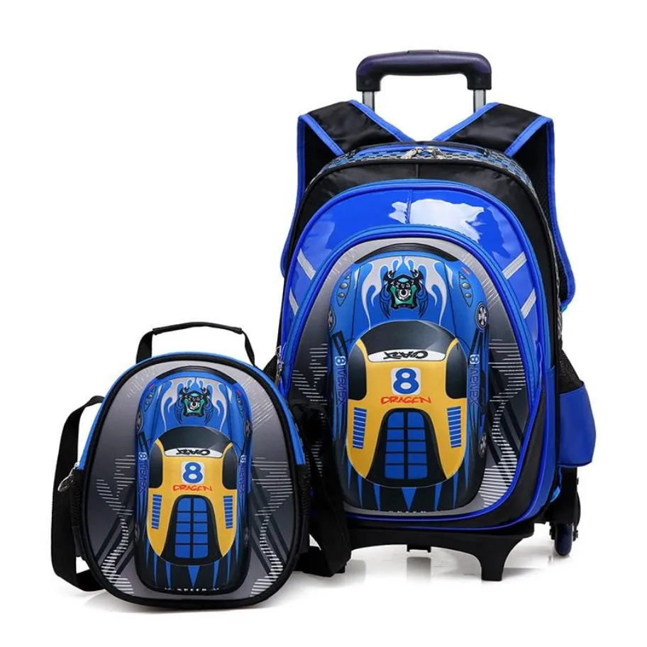 3D School Bags On wheels School Trolley backpacks wheeled backpack kids School Rolling backpacks for boy Children Travel bags 2009331G