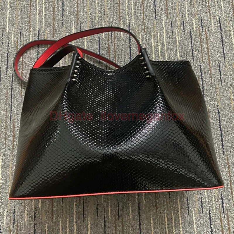 Frauen Luxus Nietbeutel Messenger Taschen Kritzeln Serpentine Composite Reds Farbböden Handtasche Echtes Leder Geldbeutel Designer Größe Umhängetasche rote Untertasche Tasche