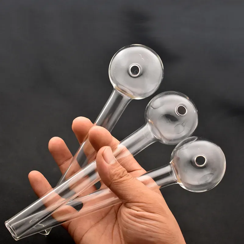 2PCS XXL TAILLE Tuyau de brûleur à mazout en verre épais Pyrex Grande taille 8 pouces Grand tuyau en verre transparent Grand tube Tuyau à ongles en verre pour eau Bong LL