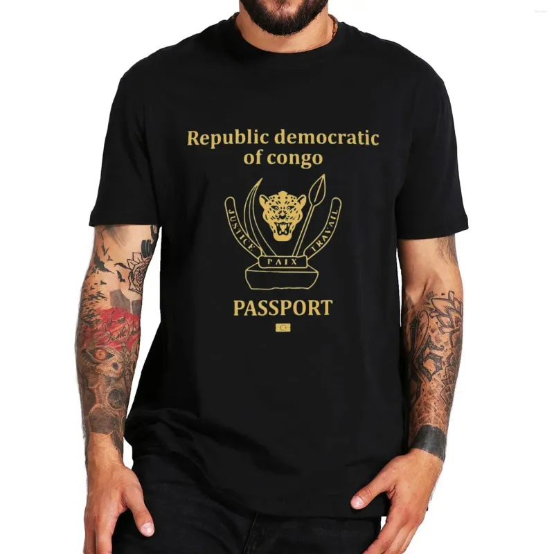 Herren T-Shirts DRC Passport Kongo Shirt Baumwolle Casual Tee Lovers T-Shirt