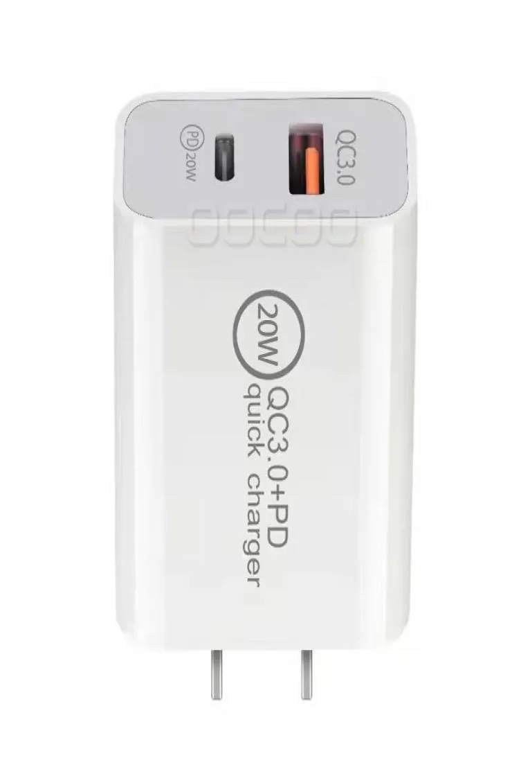 Universal 18W 20W PD Väggladdare Snabbladdning Power Adapter Typ C USB US UK EU AU Plug Mobiltelefonladdare med detaljhandel Packa4811670