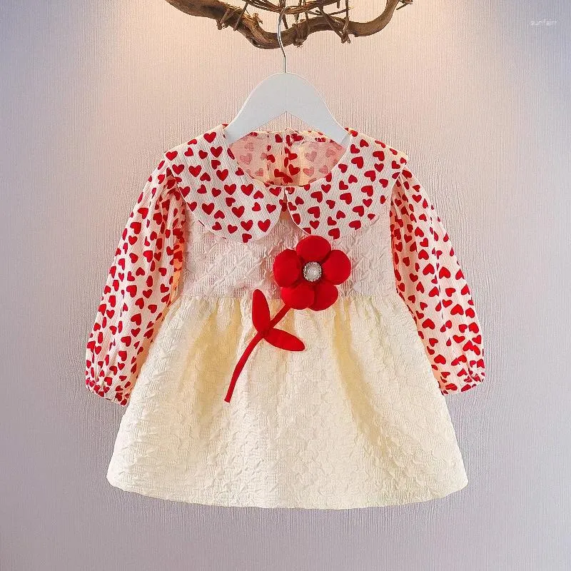 Girl Dresses Flower Princess Dress Baby Clothes Doll Collar Birthday Party Children Costume Kid Toddler A-Line Fashion Outfit A966