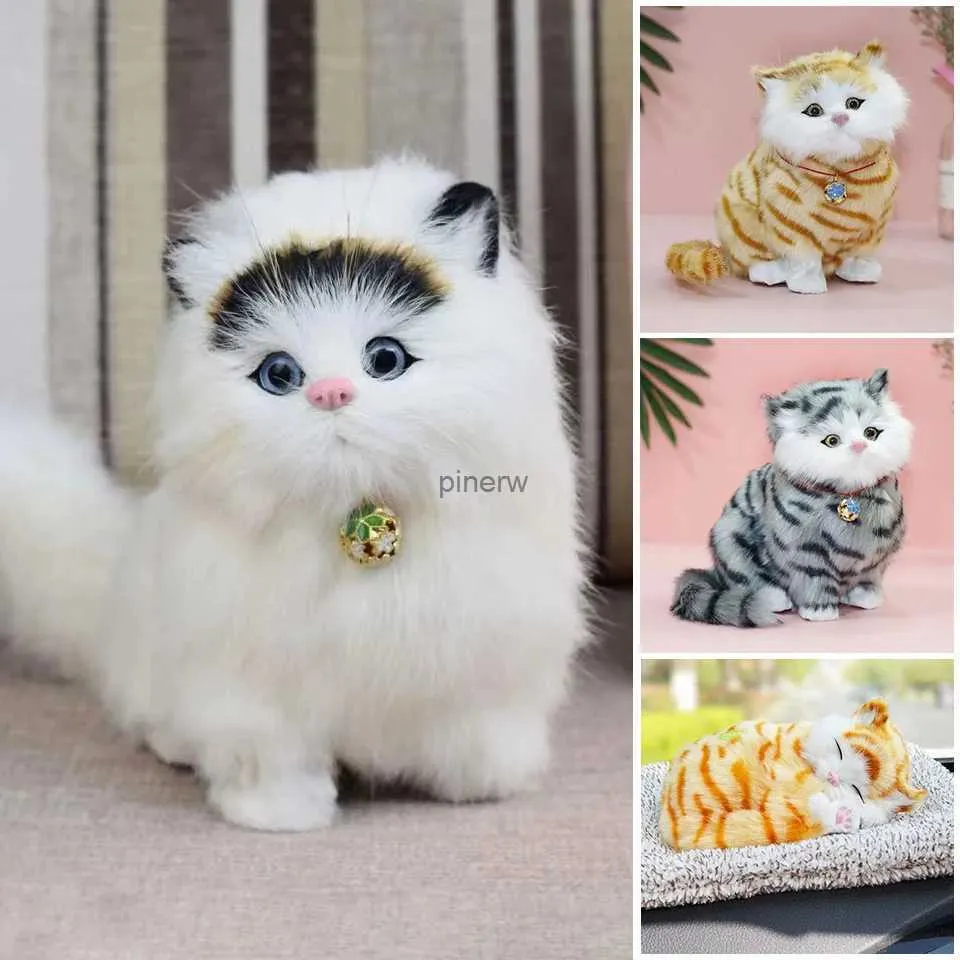 Bambole di peluche Simpatici cuscinetti di stoffa Gatti di peluche con simulazione del suono Mini giocattolo per gatti Regali di compleanno per bambini Imitazione creativa Ornamenti di gatto Decorazioni per la casa