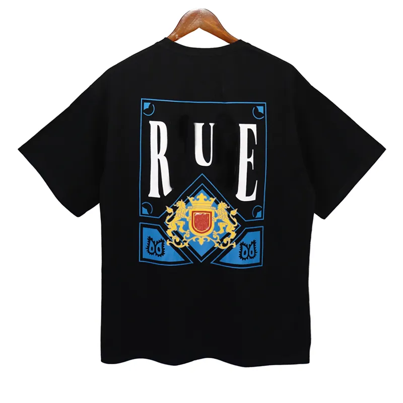 Printemps Eté Rhude T-shirt Homme T-shirts Femmes T-shirts Skateboard surdimensionné Hommes T-shirt à manches courtes Marque de luxe T-shirts pour hommes TAILLE AMÉRICAINE S-XXL comme