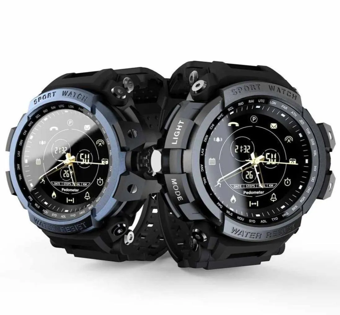 Men039s relógio inteligente digital smartwatch esporte pedômetro à prova dwaterproof água despertador lembrete de chamada relógios câmera remota para ios andro2664918