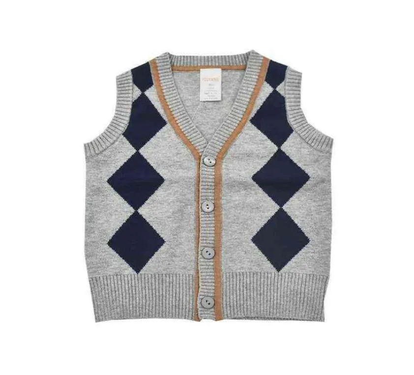 Chandails de style britannique pour enfant fille cardigan gilet pull sans manches enfants portent des vêtements bébé garçon pull pour enfants pulls Y091014008