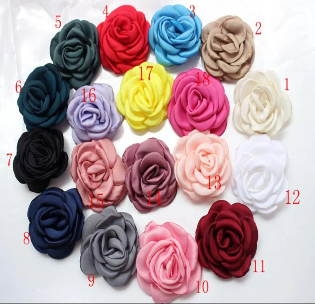 235quot Satin brûlé bords brûlés fleur rose 50pcslot01235956098