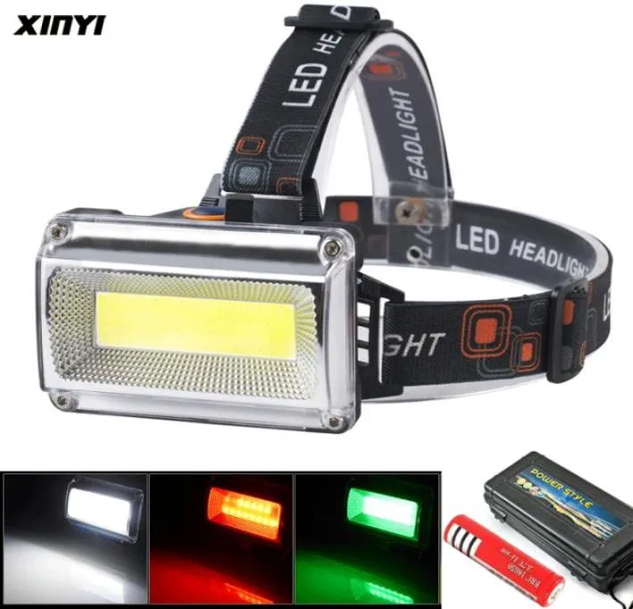 Headlamps 10000LM Powerful LED Headlight Rechargeable COB Headlamp 3Modes Waterproof Head Torch With 18650 Battery For Hunting Fis1912092