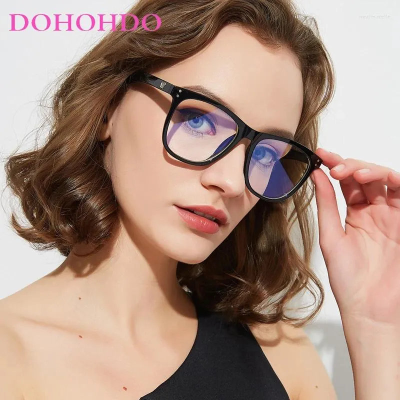 サングラスDohohdo Fashion Square Women Anti Blue Light Eyeglasses Anti-RadiationMen Glasses Frame透明フレームコンピュータゴーグル