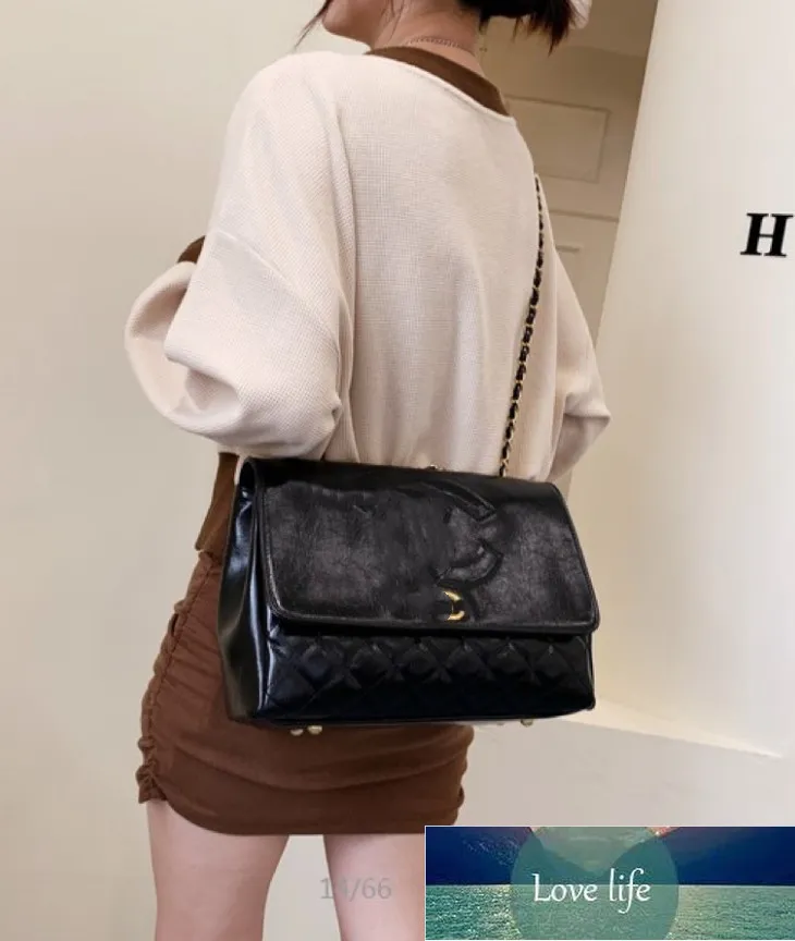 Bolso de mujer nuevo estilo occidental bolso de cadena de moda texturizado Pu pequeño bolso cuadrado bolso grande europeo para mujer