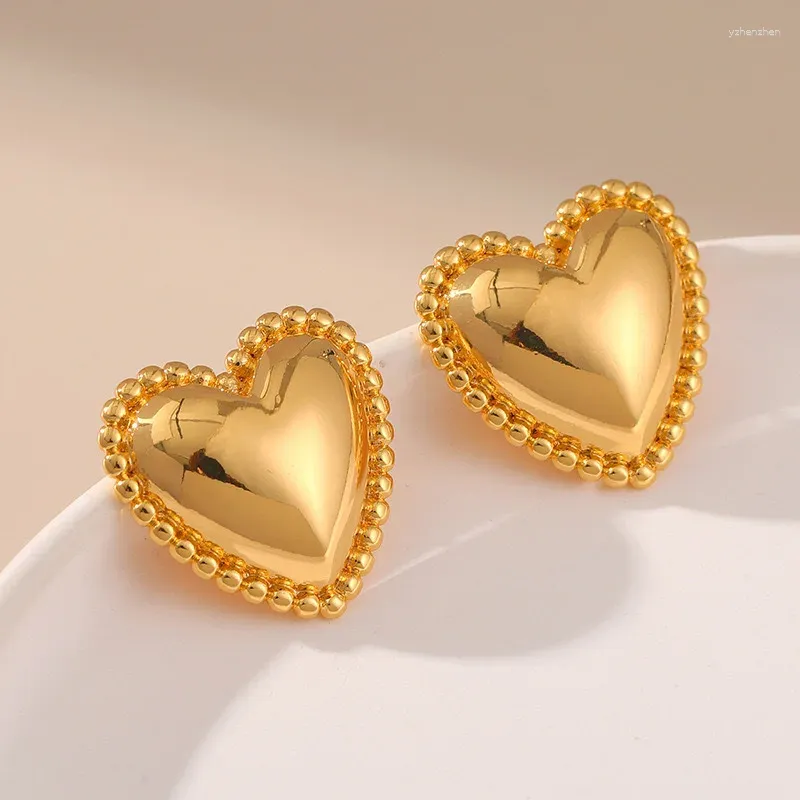 أقراط مسمار 925 Sterling Silver Petite Plain Hearts للنساء مجوهرات راقية صغيرة Brincos PAS441