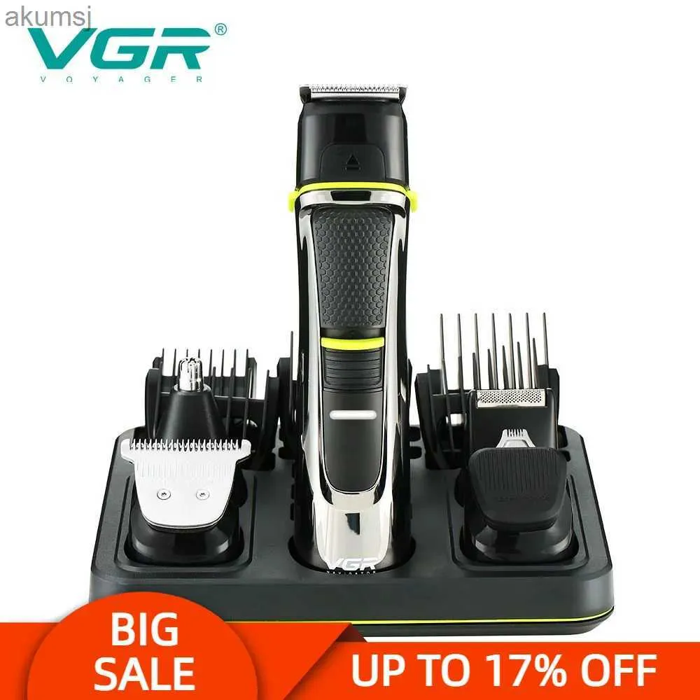 Tondeuses à cheveux VGR 100 multi-fonction 5 en 1 tondeuse à cheveux professionnel soins personnels tondeuses USB barbier pour Machine de coupe de cheveux V100 YQ240122