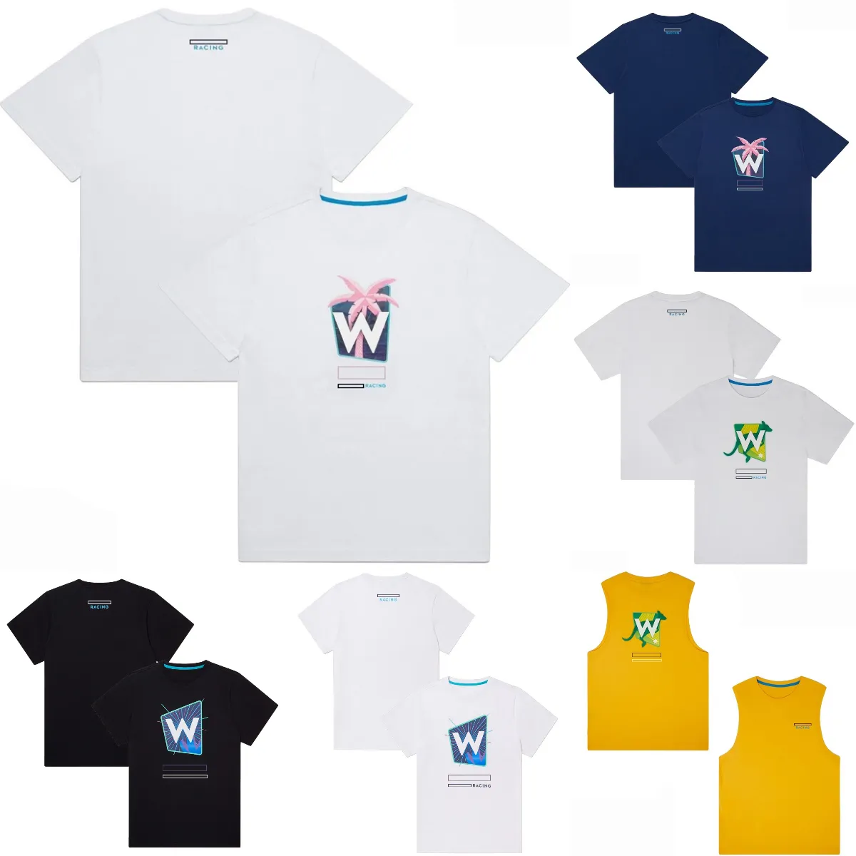 2024 New F1 W 팀 티셔츠 포뮬러 1 레이싱 스페셜 에디션 티셔츠 팬 커스텀 인쇄 티셔츠 여름 캐주얼 빠른 드라이 저지 탑
