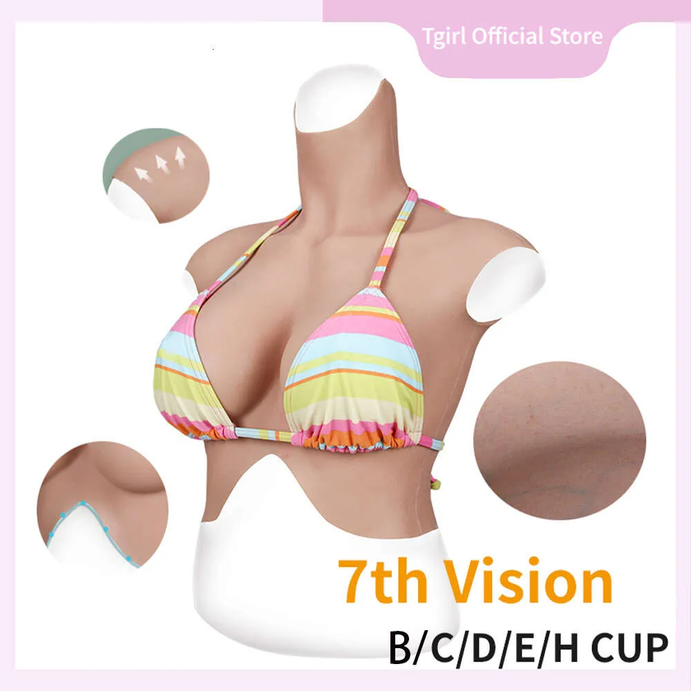 Silicone Breastplate Realistic Breast Forms Mastectomy 8th Generation  B/C/D/E/H Cup Fake Boobs for Crossdresser