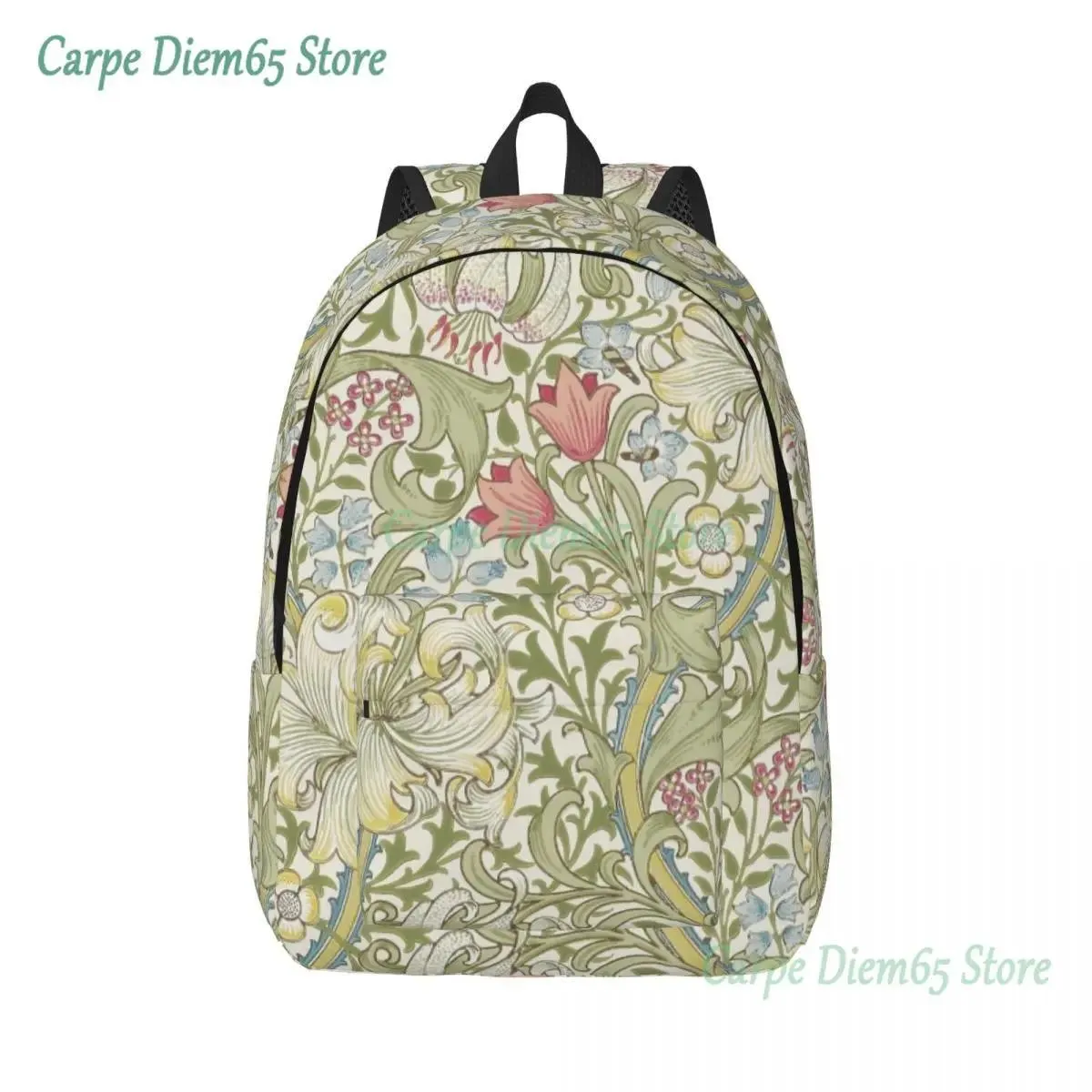 Torby William Morris Art Canvas plecaki dla kobiet studenckich uczniów Bookbag pasuje do 15 -calowych laptopa kwiatowe torby tekstylne