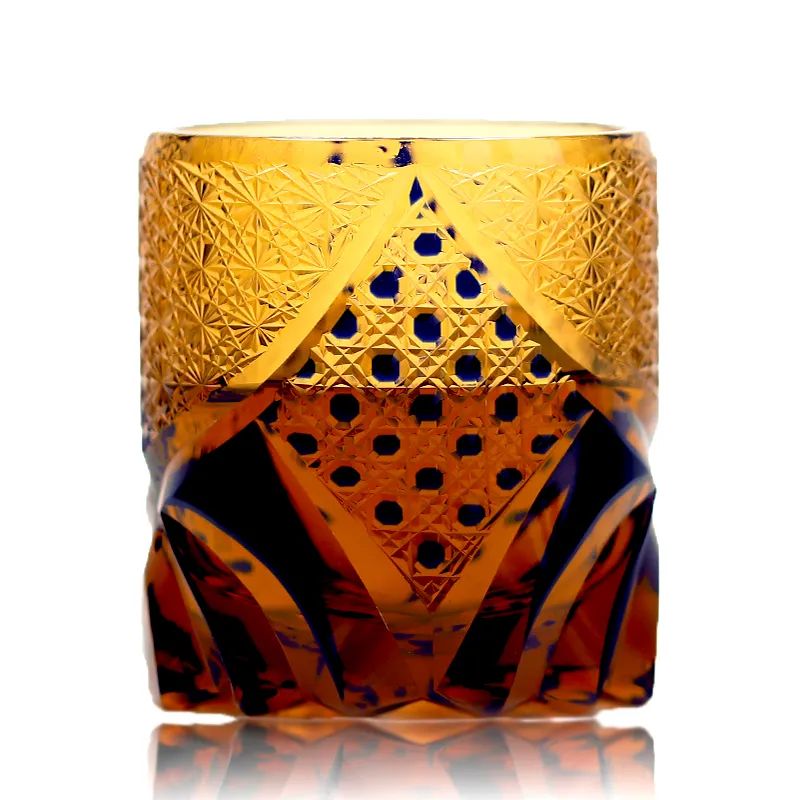 Kristal dubbelwandige handgemaakte whisky Whiskey glas handgeslepen tot helder glas 7oz