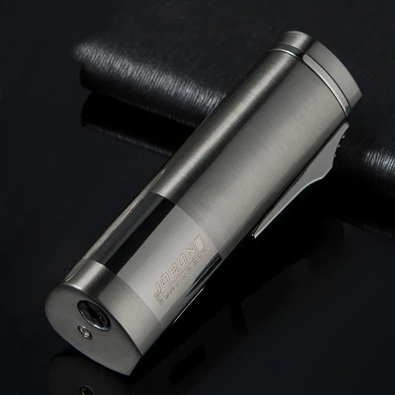 JOBON High quality windproof metal lighter  torch Ignitor flaming triple fire gas lighter with gift box