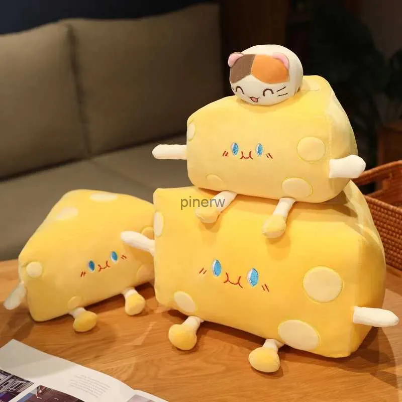 Bambole di peluche 20-50 cm Bello Formaggio Cuscino Peluche Creativo Cibo Per Animali Cuscino per le Ragazze Cuscino del Divano Farcito Carino Regali Di Compleanno