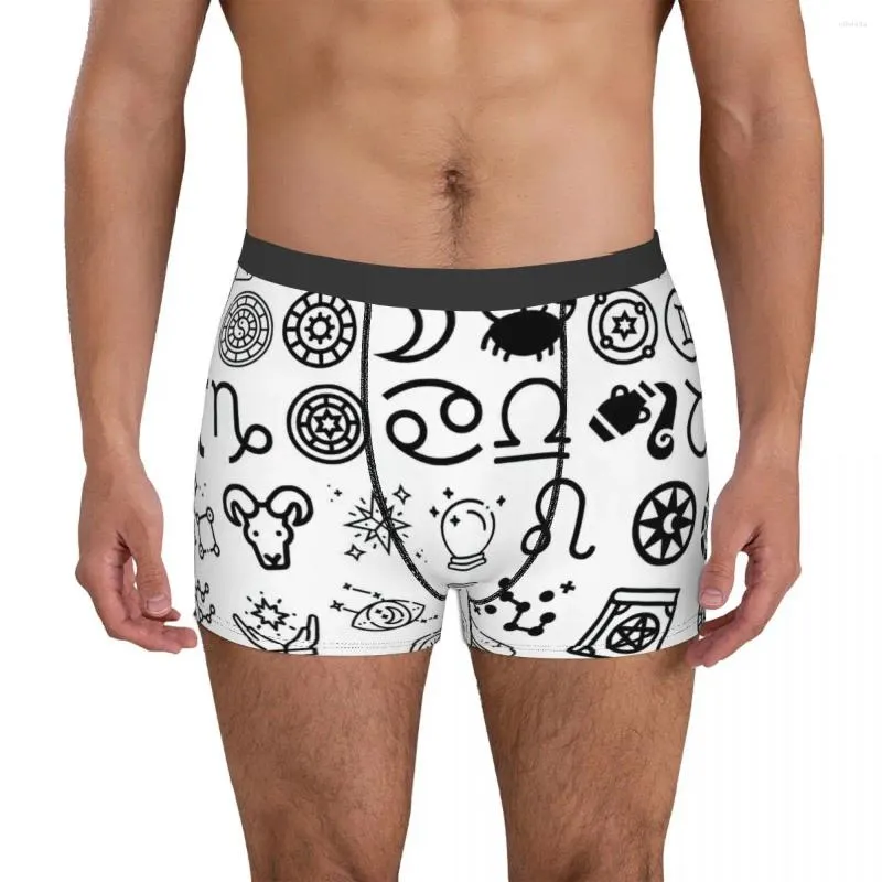 Sous-vêtements Horoscopes Signes du Zodiaque Boxer pour hommes Shorts Hommes Dessin animé Anime drôle culotte sous-vêtements doux pour