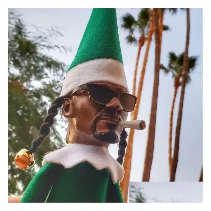snoop on a stoop christmas elf doll spy bent home decorati year gift toy t0814
