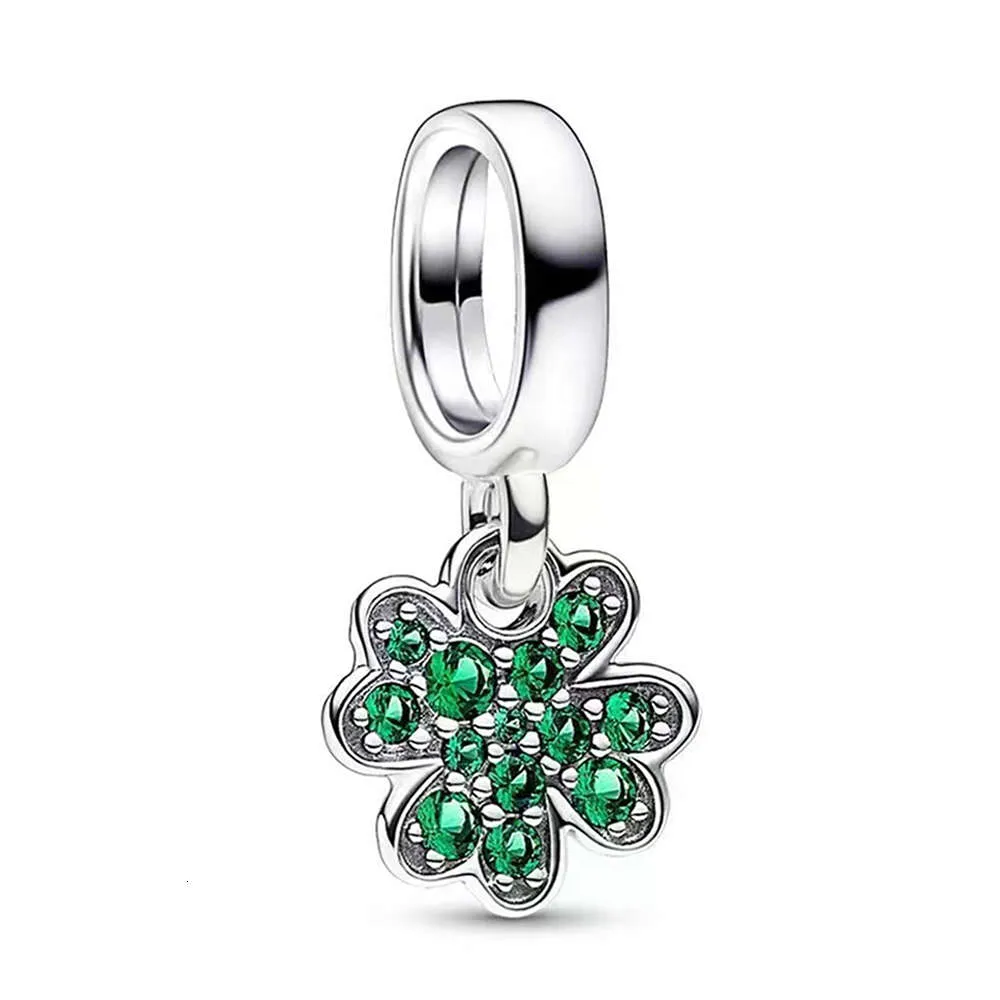 Vero e proprio Sier Sterling Lucky Four Leaf Clover ciondola il fascino del braccialetto originale della collana fai da te gioielli da donna feste