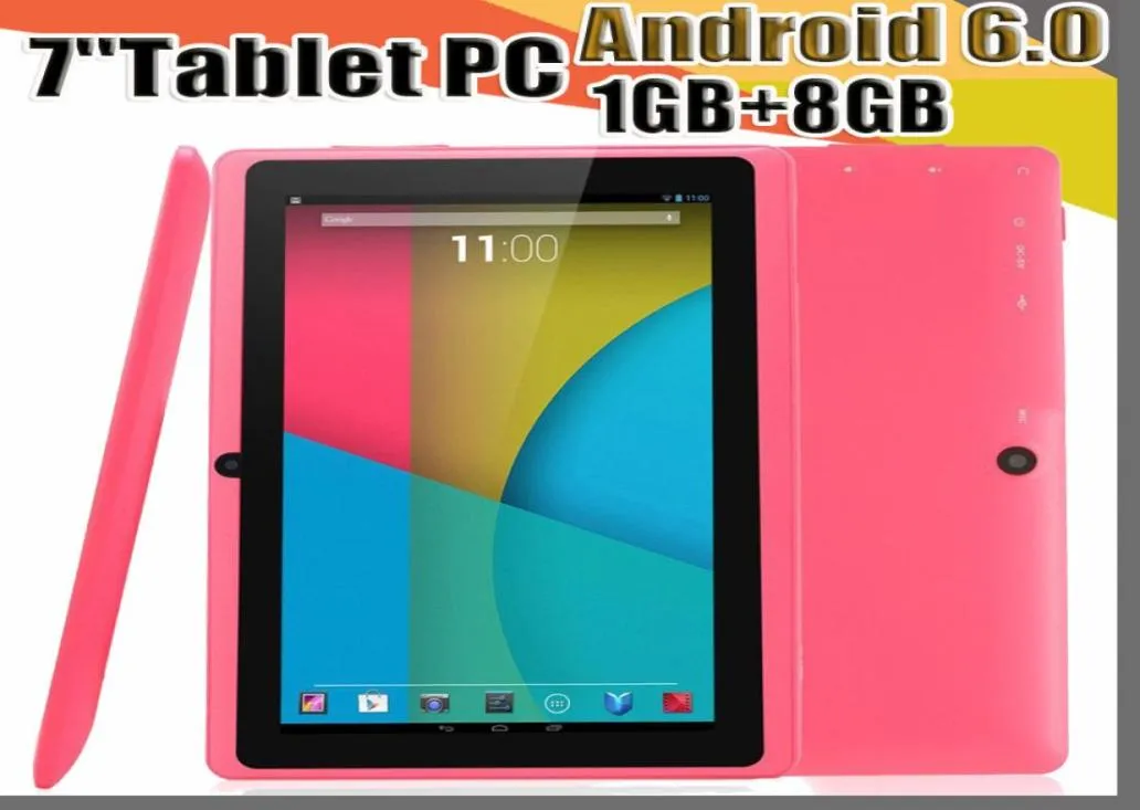 168 Tablet Q88 da 7 pollici Quad Core AllWinner A33 12GHz Android 60 1GB RAM 8GB ROM Bluetooth WiFi OTG Tablet PC A7PB7548548