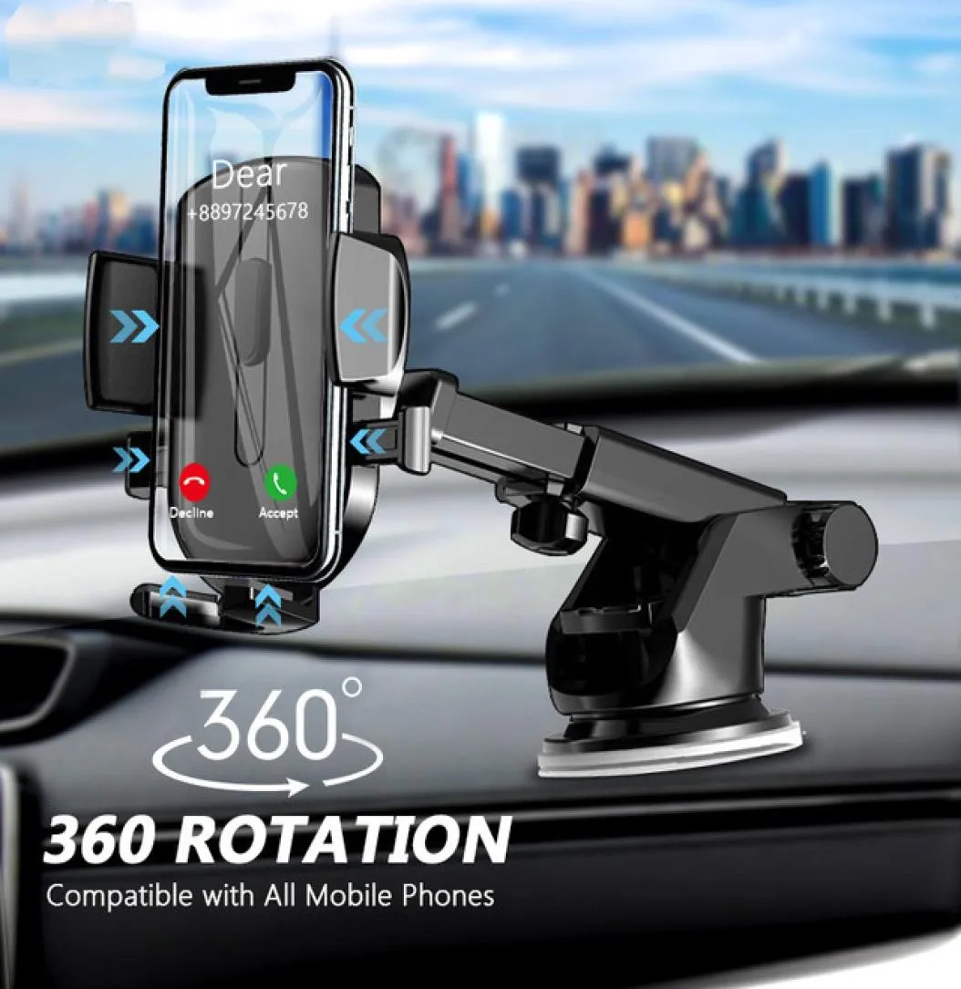 Sucker Car Holder Mobile Phone Holders Stand in Car No Magnetic GPS Mount Support For iPhone 11 12 Pro Xiaomi Samsung8285807