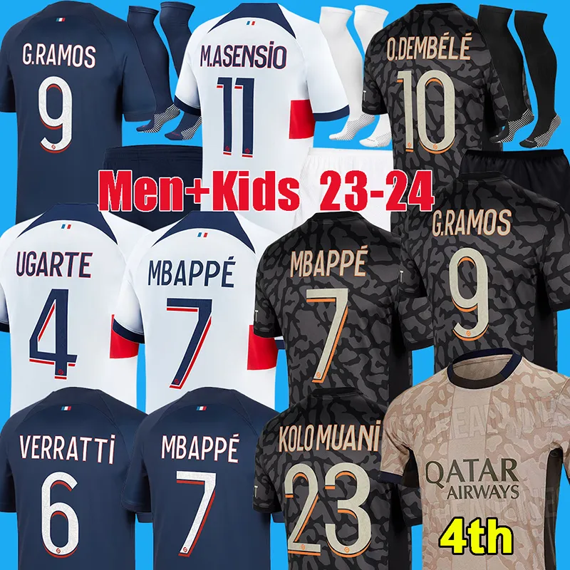 23 24 24 Koszulki piłkarskie Kolo Muani Mbappe Arsensio Maillots de Foot Goncalo Ramos Vitinha TOP TAILAND