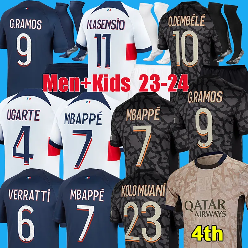 23 24 Fußballtrikots KOLO MUANI MBAPPE ARSENSIO Maillots de Foot GONCALO RAMOS VITINHA Top Thailand 2023 2024 Fußballtrikot HAKIMI Camiseta Futbol