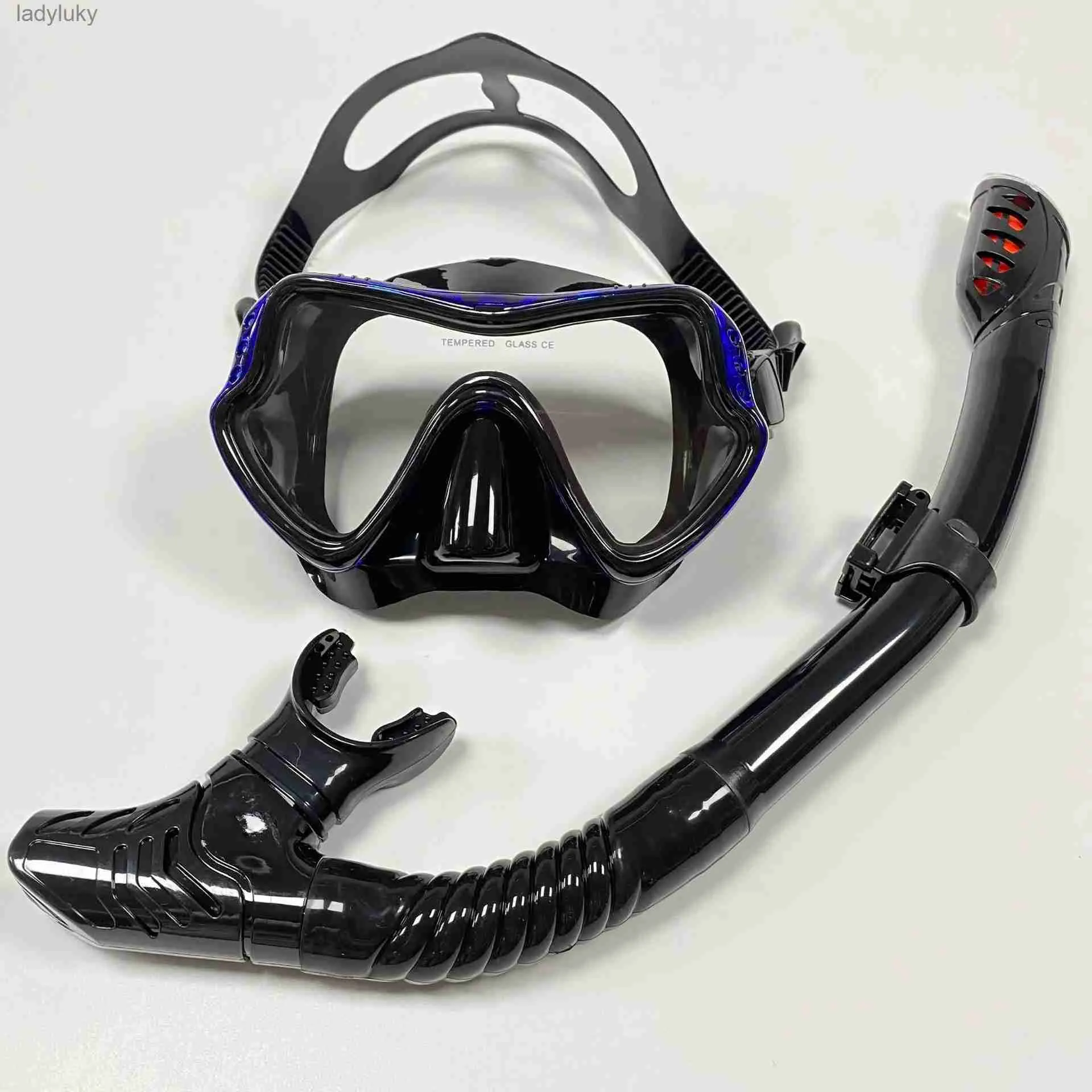 Dykmasker simning dykning snorkling spegel silikon ansiktsmask andningsrör set stor ram snorkling utrustning l240122