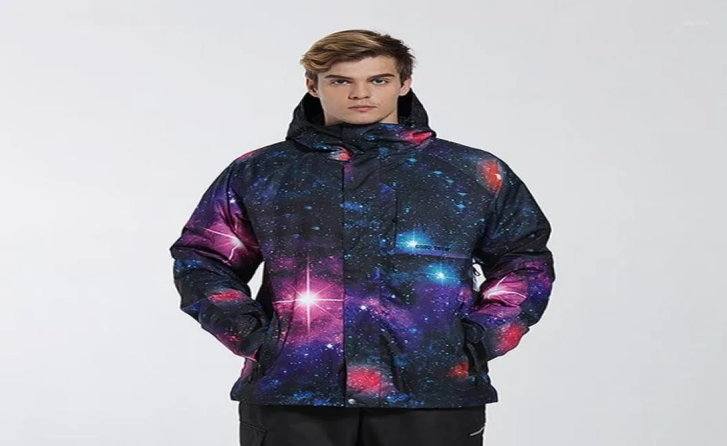 Gsou neige hommes ciel étoilé veste de ski mâle équitation escalade patinage snowboard ski veste coupe-vent imperméable thermique 12788697