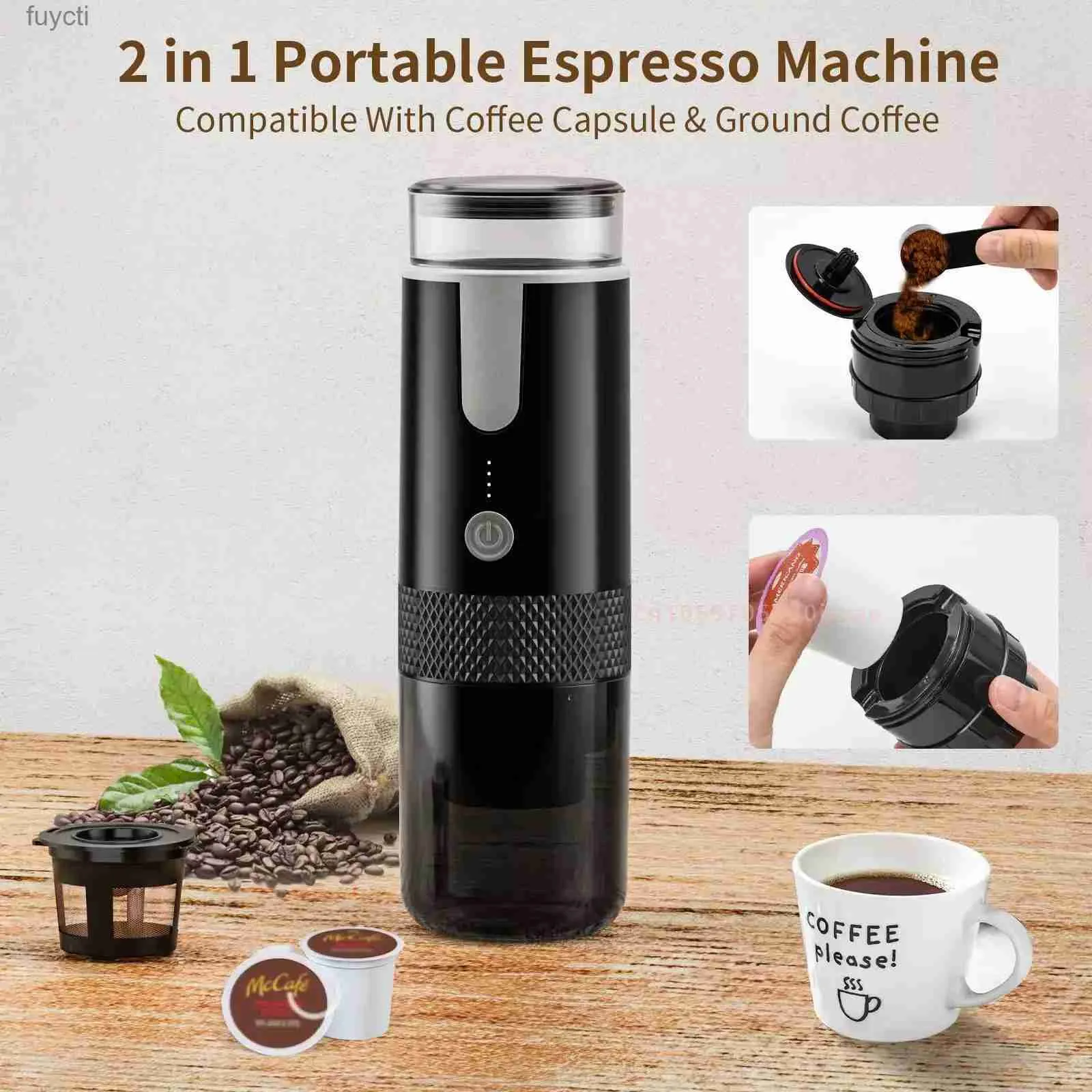 Coffee Makers Portable Espresso Machine Small Single Serve 50 Cups Coffee Maker Compatible With Nespresso for Camping Travel Car Office Home YQ240122
