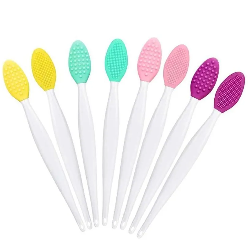 Pinceaux de maquillage 50 pièces brosse à lèvres exfoliante nettoyage du nez Double face outil de gommage du Sile doux points noirs enlever le pinceau maquillage livraison directe H ot28J