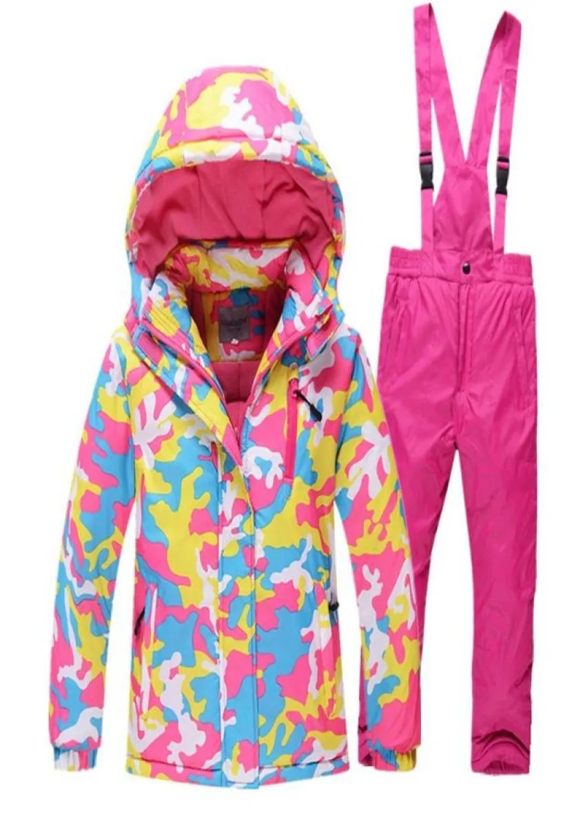 30 Kinder039s Outdoor-Skianzug Gilr Boy Snowboardanzug warme wasserdichte Winterjacke Hose geeignet für 414 Jahre alt3195201